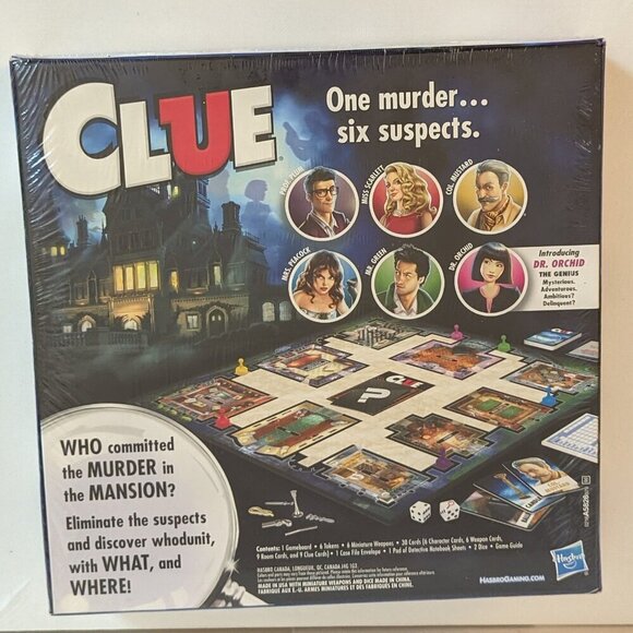 NWT Clue Dr Orchid Classic Mystery Board Game Sealed Crime Hasbro Halloween NEW - Picture 6 of 10